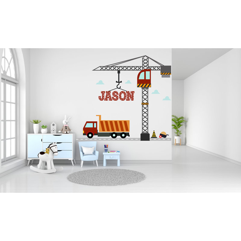 Adhésif décoratif camion de construction, H 10 po x l 11 po