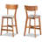 Upholstered Counter Stool with Solid Wood Frame-1832219544