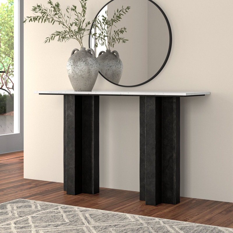 Anita Ramira 51" Console Table, White/Neutral