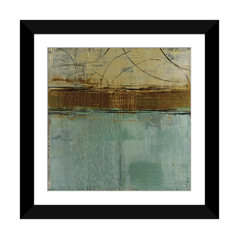 « cool blue canyon », impression sur toile, H 16 po x l 16 po x P 1 po, Papier d'art encadré noir, Blanc
