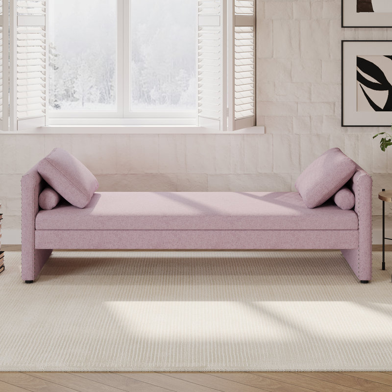 Banc de rangement Pual, Rose