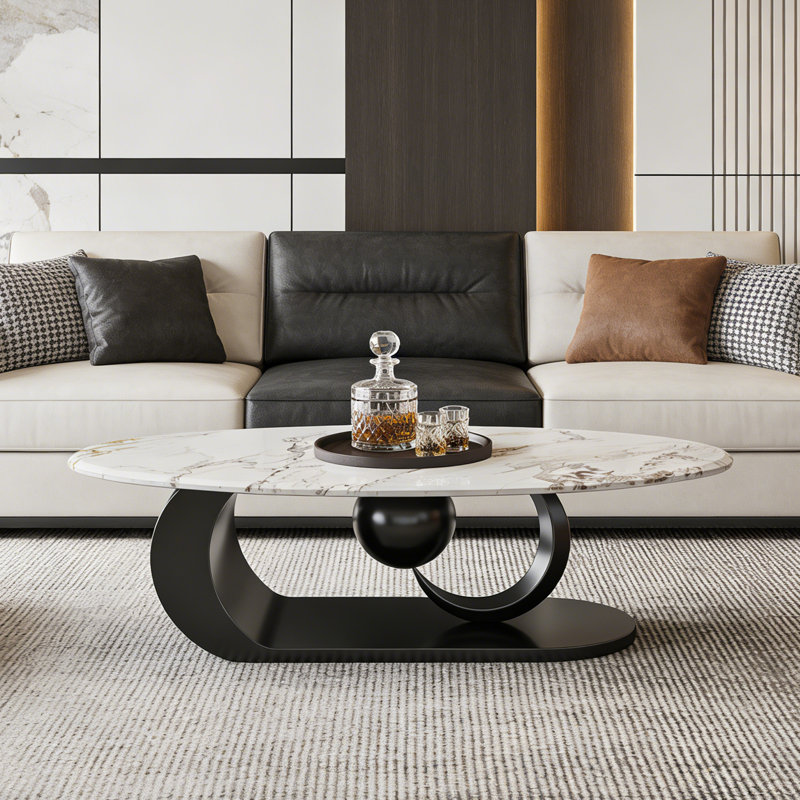 1 table basse simple, H 15,7 po x L 51,2 po x l 27,6 po, Blanc / Brun