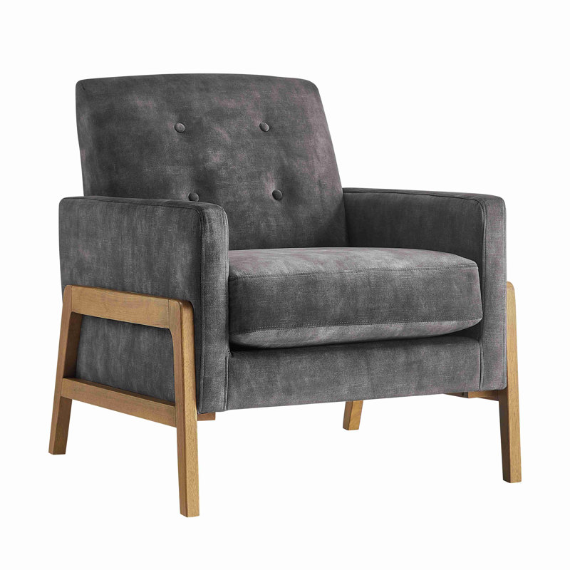 Matson Tufted Back Accent Chair, Dark Grey