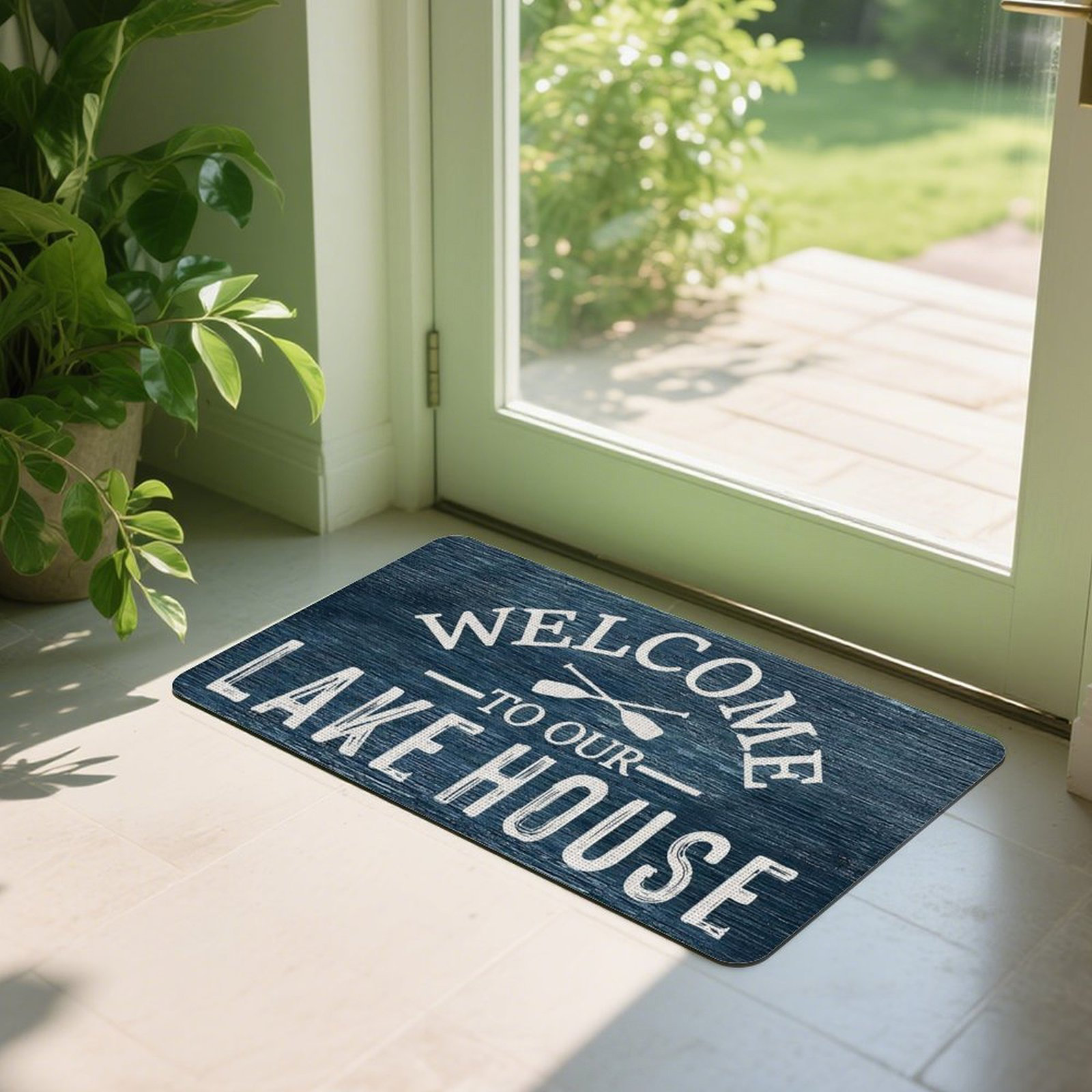 Breakwater Bay 36x24 Coastal Lake Rug, Nautical Lake House Paddle ...