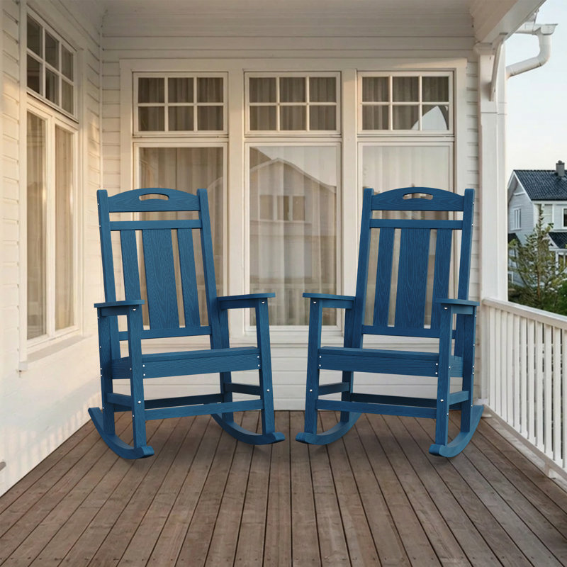Chaises berçantes d'extérieur en PEHD résistantes aux intempéries Adirondack, Bleu