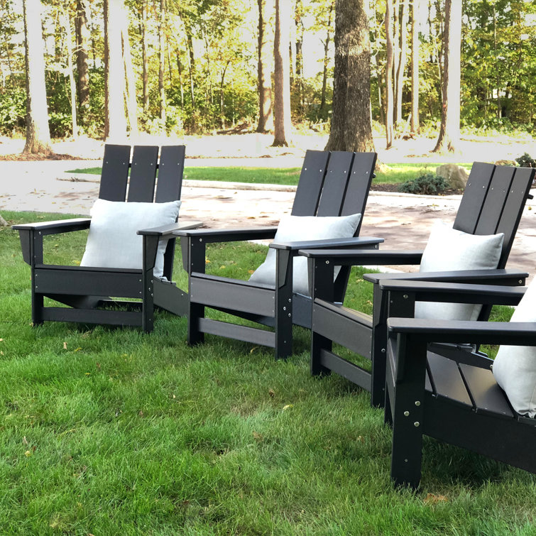Patio Realcomfort Charcoal Resin Plastic Adirondack Chair Top