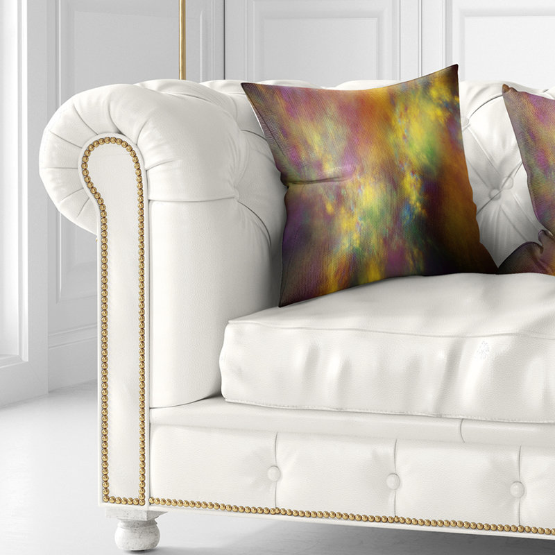 Perfect Starry Sky - Abstract Printed Pillow, 16" x 16", Throw Pillow, Yellow