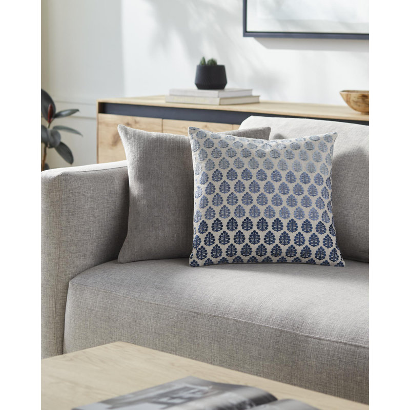 Coussin décoratif Fabuleuse, Polyester, Bleu, Carré 18 po