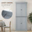 Armoire de rangement sur pied 72,5 po, grande armoire de rangement avec 4 portes, 2 tablettes réglables, gris