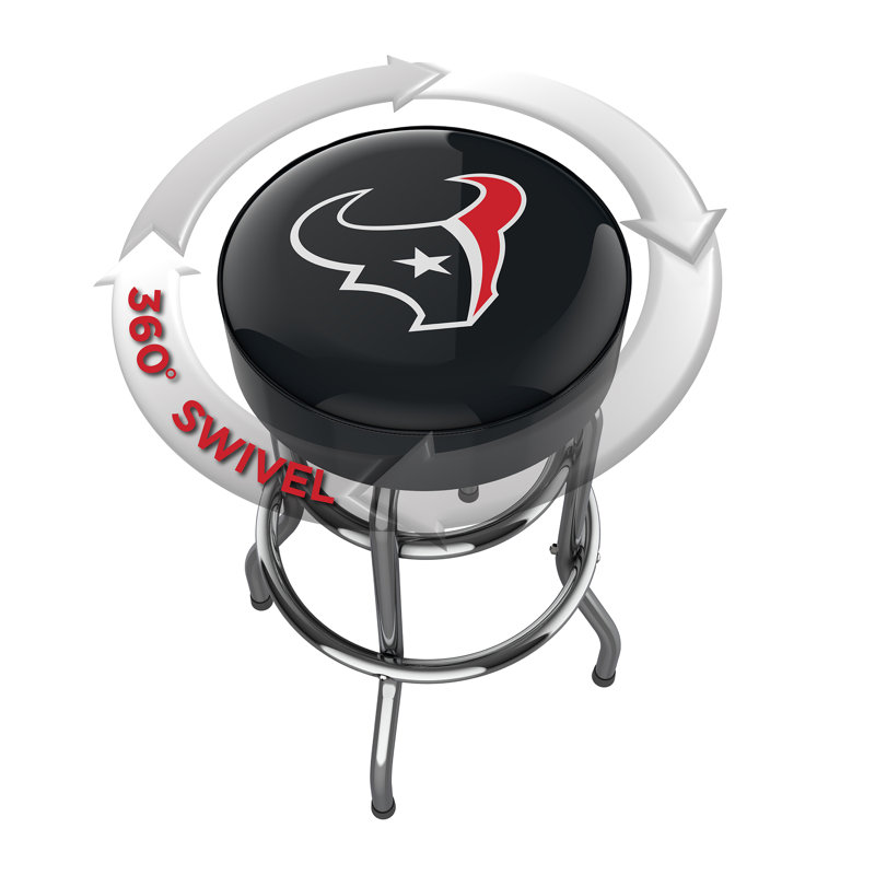 Commercial Grade Chrome Swivel Bar Stool with Vibrant Team Colors  , Houston Texans