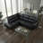  Contemporary Boston Genuine Leather Sectional Sofa with Left Chaise Lounge, Black 80"x98"