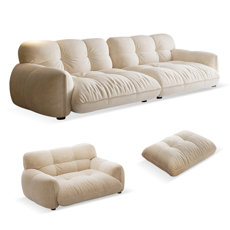 Ensemble de salon en polyester 3 pièces beige