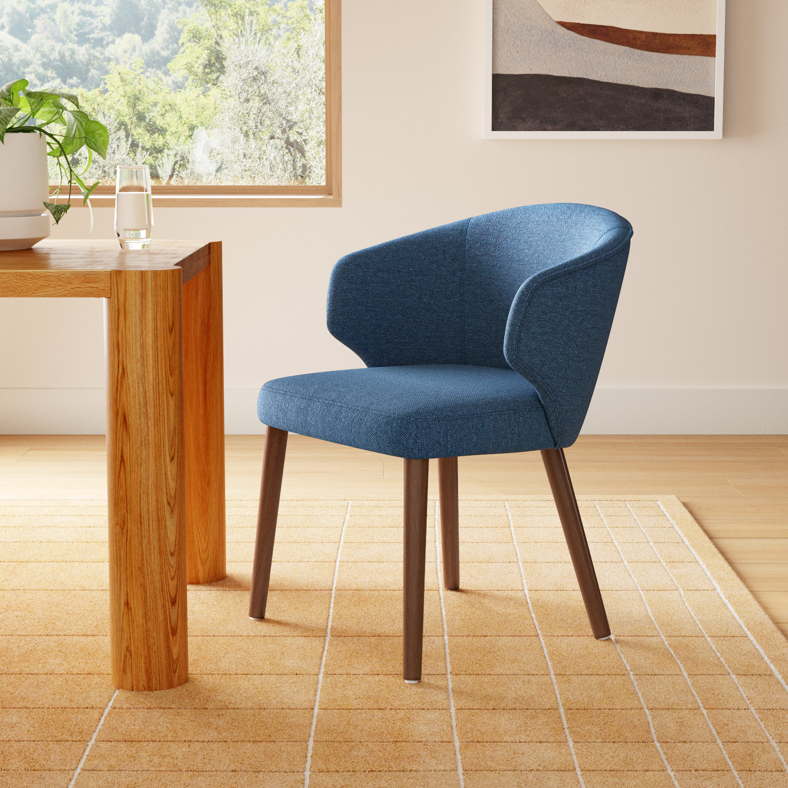Kanalu Dining Chair, Navy Linen