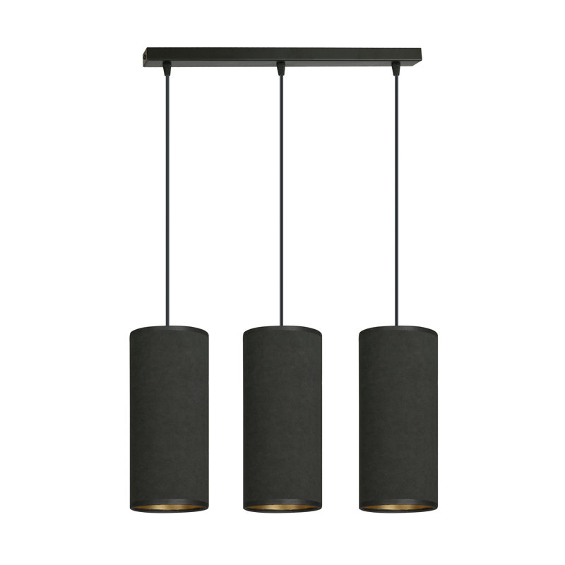 Ealidh 3 - Light Steel Kitchen Island Pendant, Black