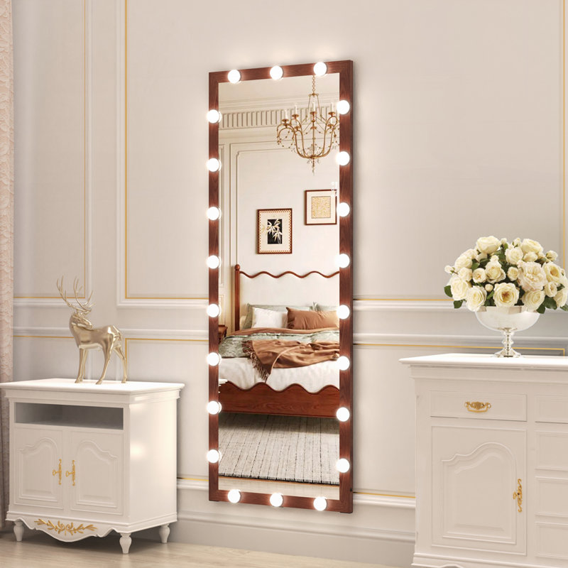 Miroir Hollywood, 23,3 po x 62,6 po, Noyer