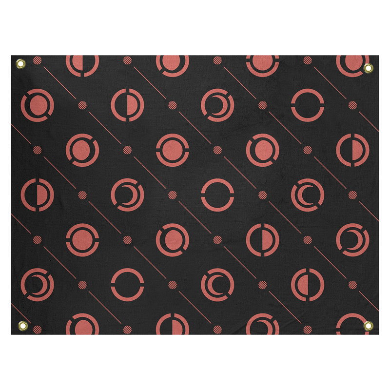 Tapisserie, H 26 po x l 36 po, Noir/rouge