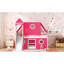 Lit mezzanine double avec tente et tour Slide - Rose
