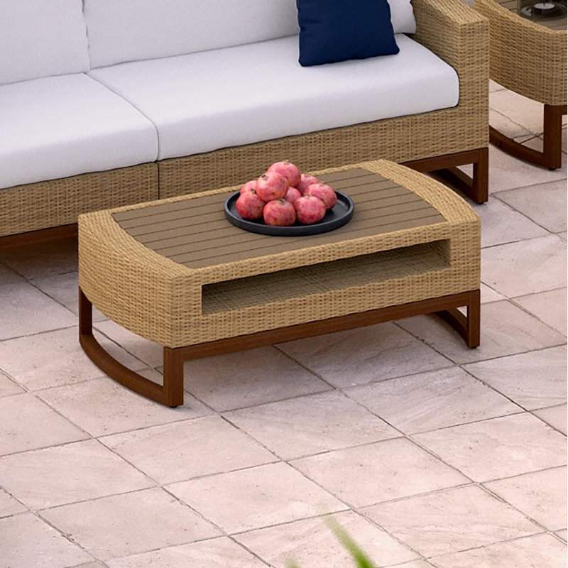 Tullio Outdoor Woven 26X46 Coffee Table - Sand