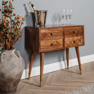 Norlanwell 80 cm W Solid Wood Top Console Table