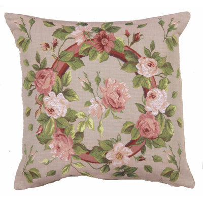 Floral Cotton Blend Pillow Cover