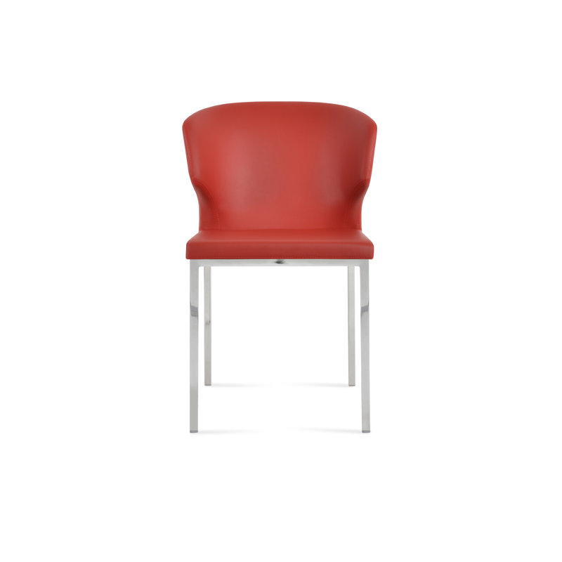 Chaise d'appoint rembourrée Amed, Cannelle, Chrome