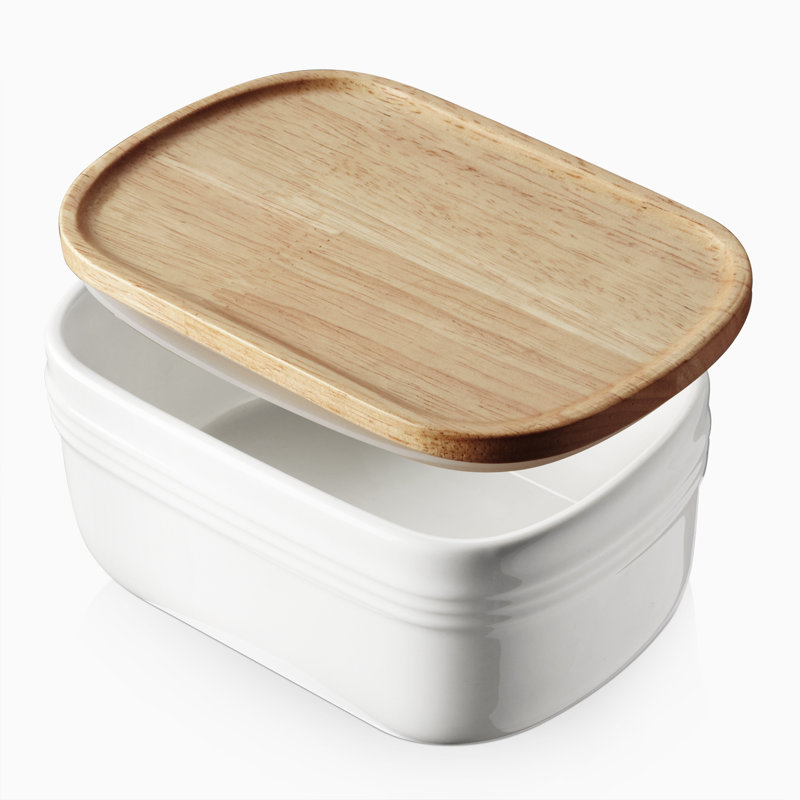 Beurrier en porcelaine avec couvercle DOWAN