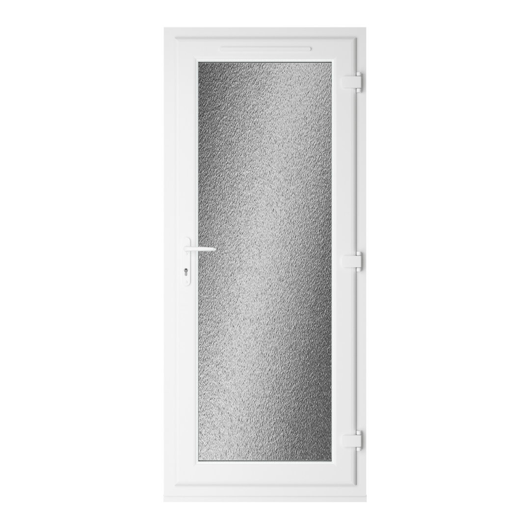 Crystal Triple Glazed Single Door Full glass White RH 890 x 2090mm Obscure