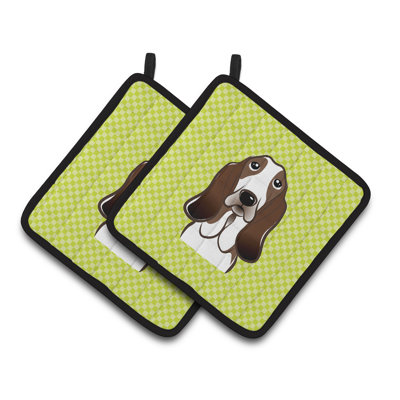 Cuisinier poignée hound basset de caroline trésors Checkerboard