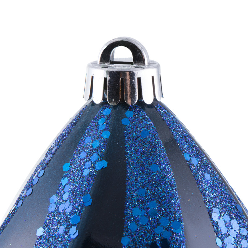 Ornement en forme de bonbon scintillant, H 12 po x l 6 po x P 6 po, Bleu minuit