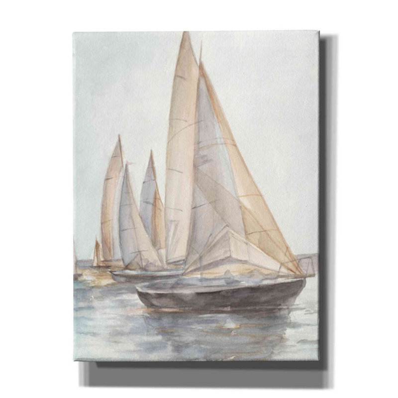 «Plein air voiliers II» par Ethan Harper, art mural sur toile, H 16 po x l 12 po x P 0,75 po
