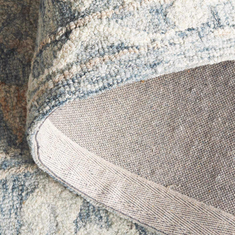 Marquee 506 Hand Tufted Wool/Cotton Oriental Rug in Blue/Rust/Ivory, Square 6'