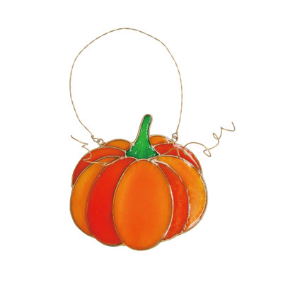 Off-White Resin Stained Glass Pumpkin Decorative Sculpture for Fall Harvest Tabletop Indoor Use Perfect for Home Decoration Gift Giving and Hostess Gifts Unique Autumn Decor Piece