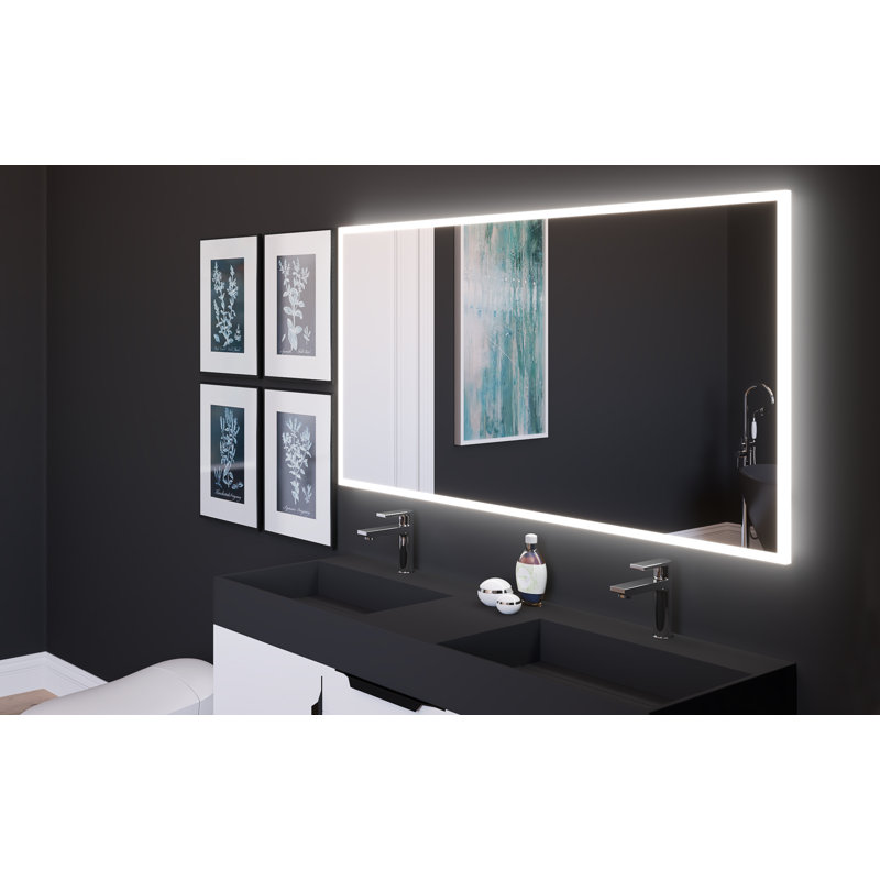 Miroir de salle de bain à DEL à commande vocale 60 po x 30 po Jessalyn