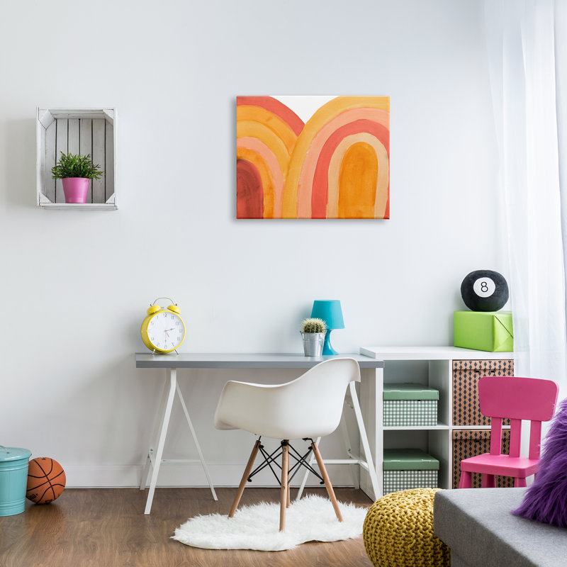«Rainbows Summer» par Emily Navas - Peinture, H 24 po x l 30 po, Toile tendue