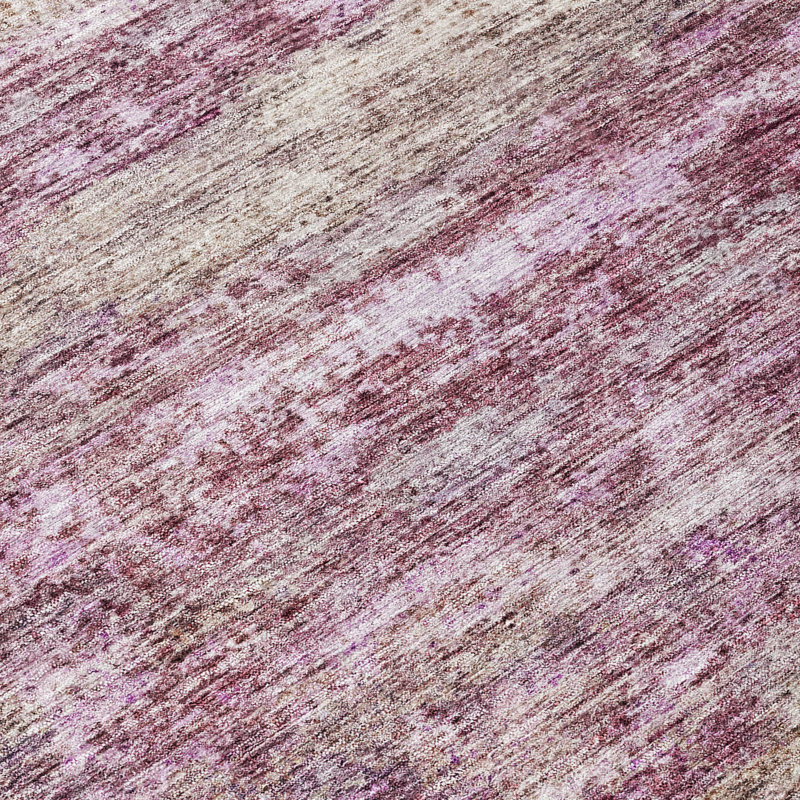 Blush and Gray Machine Washable Indoor/Outdoor Rug 30" x 20"
