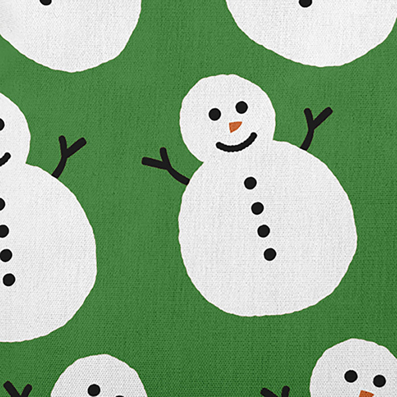 Coussin intérieur / extérieur Dancing Snowmen, H 20 po x l 20 po, Vert