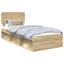  Bed Frame Artisian Oak 90 X 200 Cm Solid Pine Wood-521097631-521097626