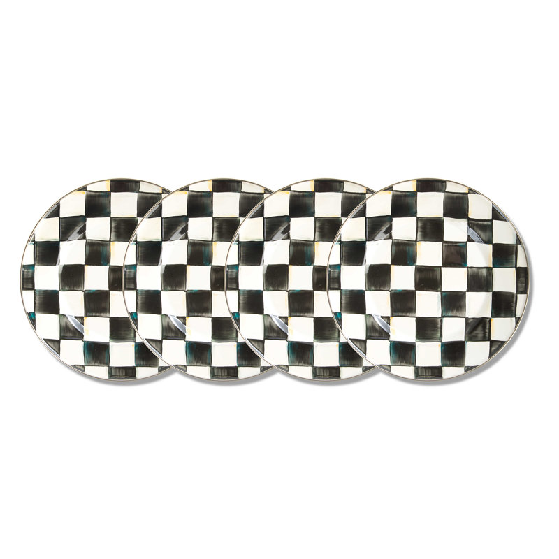Sterling Check® Salad Plates, Black/White