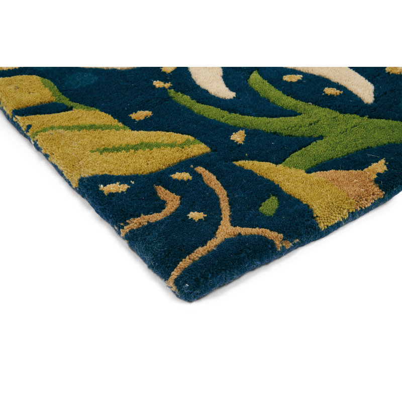 Hand Tufted Floral Area Rug, Rectangle 8'2" x 11'6"