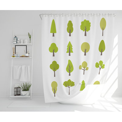 Elizabith 13 Piece Polyester Shower Curtain Set