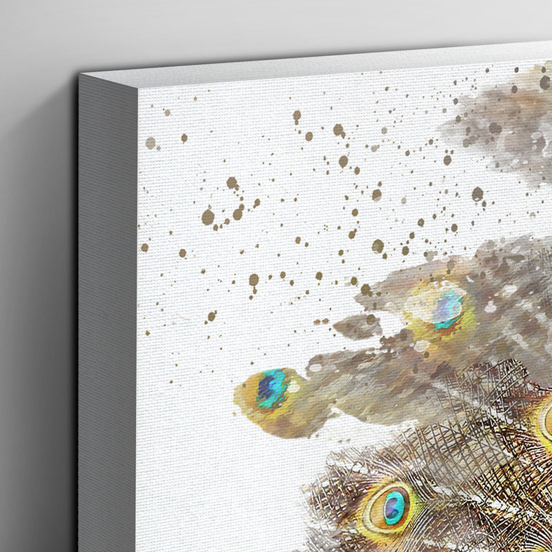 Peacock Bird - Wall Art, 70cm H x 100cm W, Wrapped Canvas