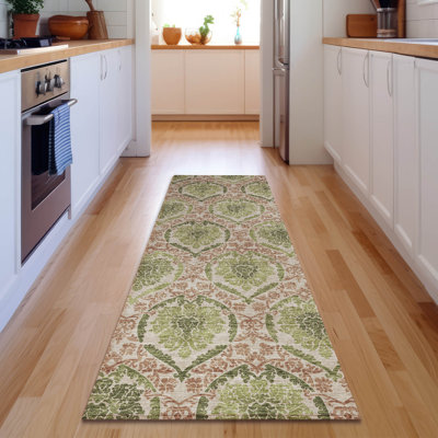Tapis olive Prisco lavable à la machine de qualité supérieure