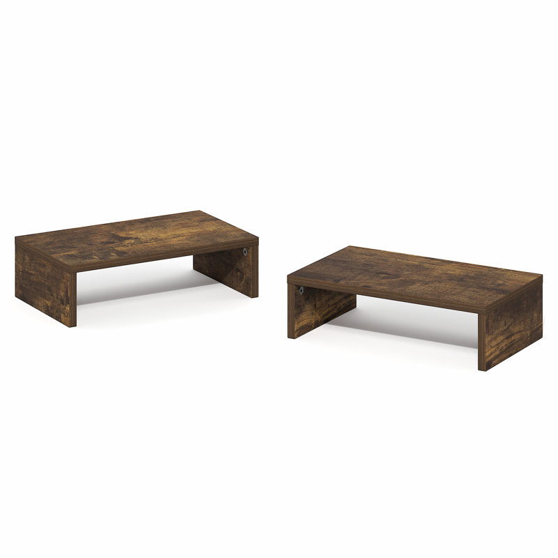 Ensemble de 2 supports pour écrans, support double pour écrans de 15,7 pouces de large, support pour ordinateur portable empilable et séparable pour bureau, accessoires et rangements de bureau, pour fournisseurs de bureau, pin ambré