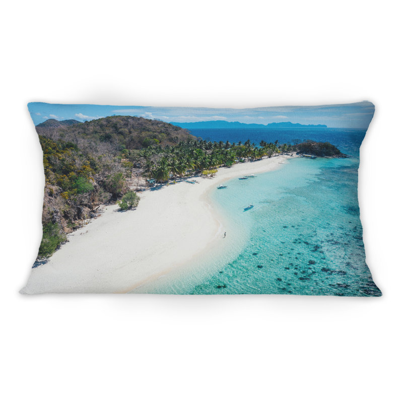 Coussin Tropical Beach aux Philippines - Imprimé nautique et côtier 1