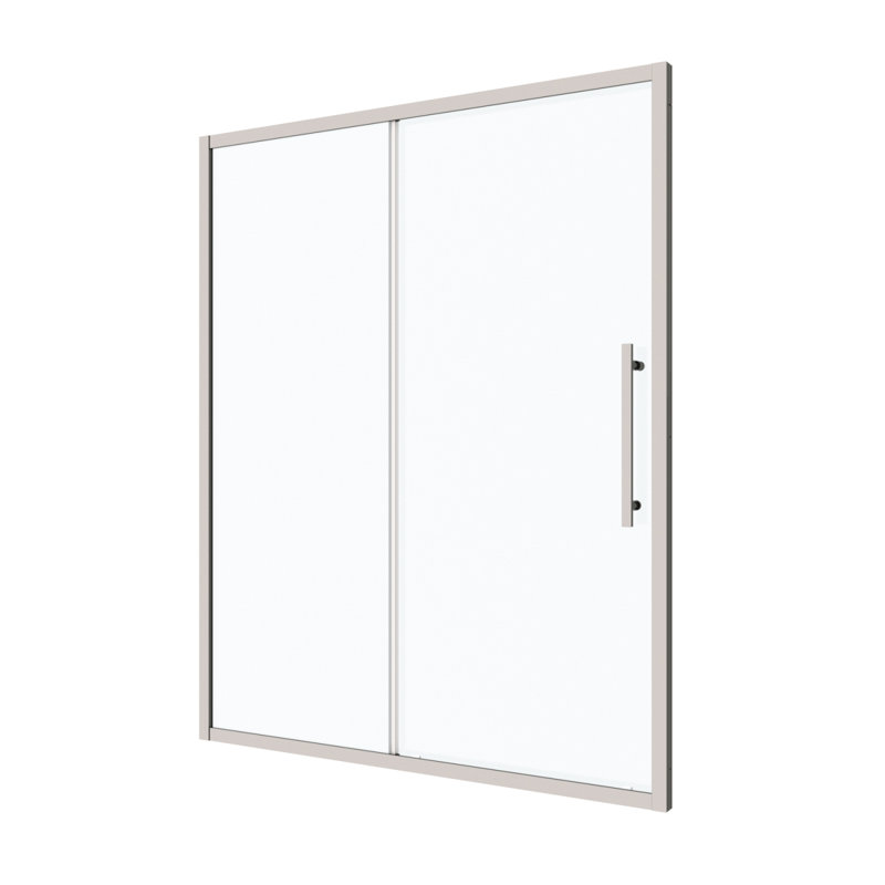 60" x 72" Chrome Tempered Glass Sliding Shower Door
