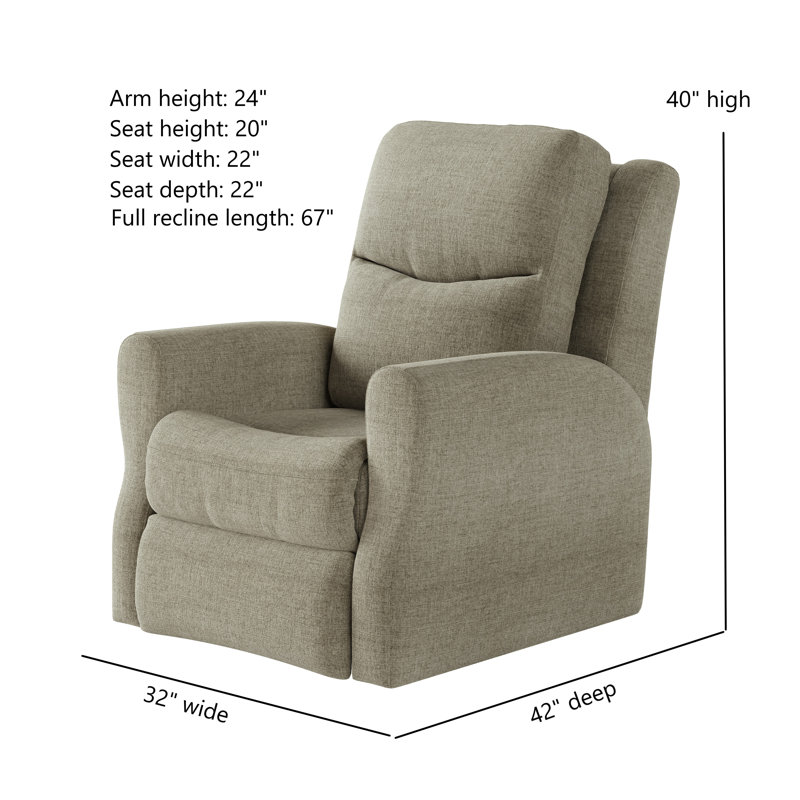 Fame Swivel Rocker Recliner, Tan Polyester