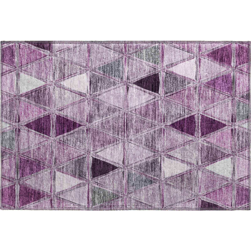 Premium Machine Washable Prisco Merlot Rug, Rectangle 1'8" x 2'6"