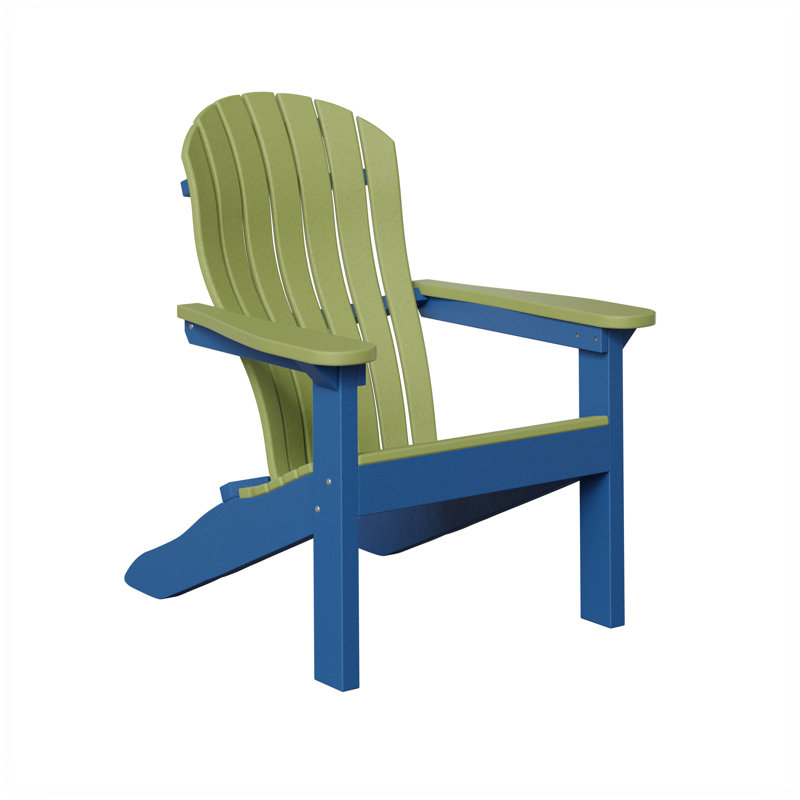 Berlin Gardens Contour Adirondack Chair, Kiwi Green with Pacific Blue