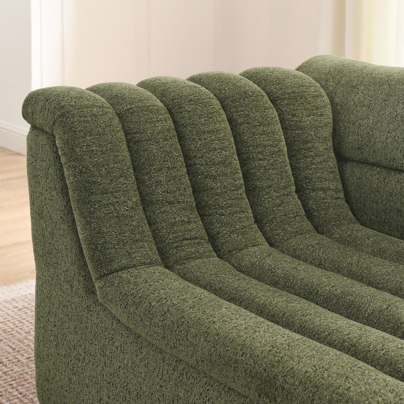 135 Inch U-Shaped Modular Sectional Sofa, Green Chenille