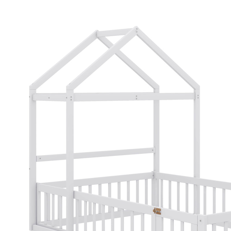 Un lit avec un support à vêtements amusant et fonctionnel pour enfants, Blanc